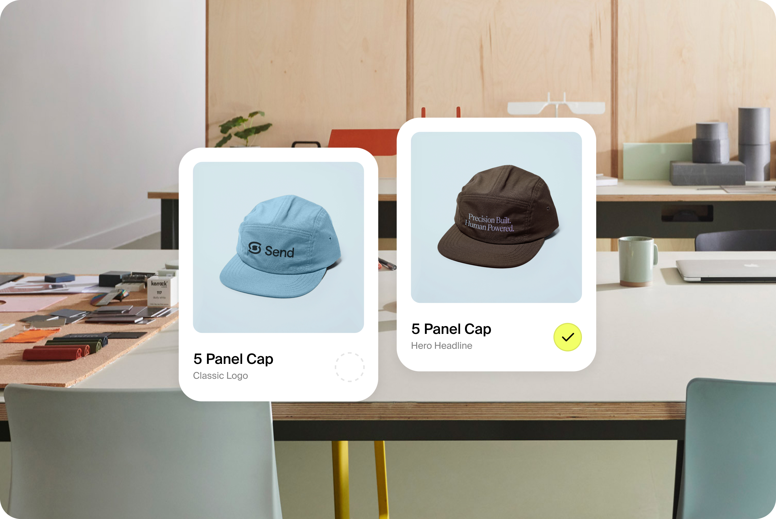 Cap customisation with design options