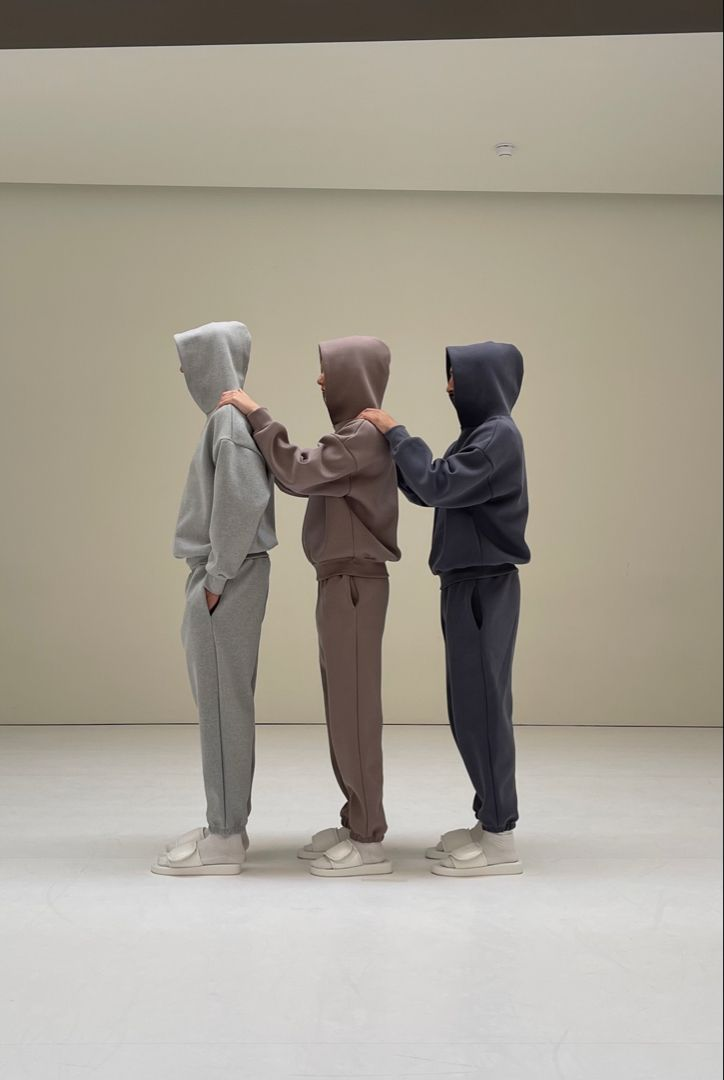 Team members in branded hoodies